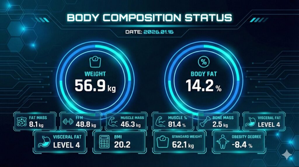 著者AZの体組成データの一覧