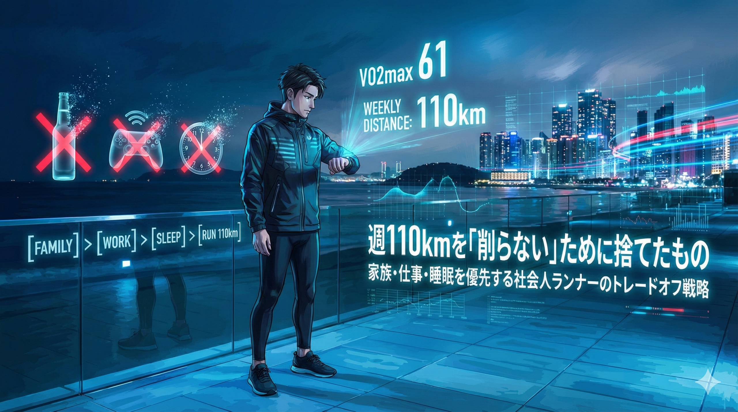 社会人ランナーが週110kmを「削らない」ために捨てたもの——家族・仕事・睡眠を守る時間設計