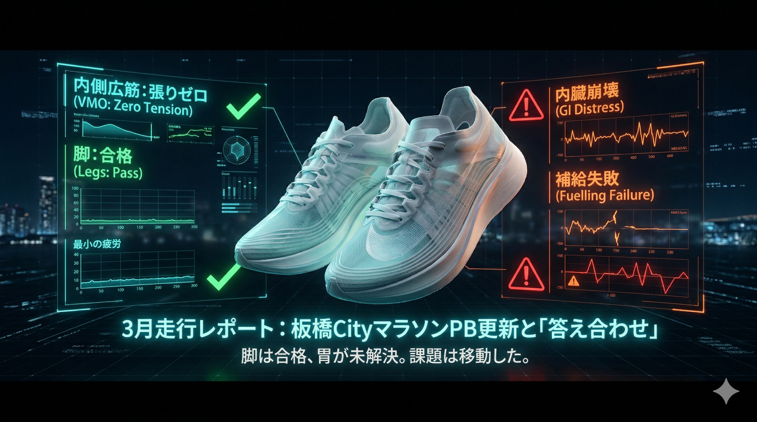 2026年3月の走行結果：315km——板橋Cityマラソン3:18:44、「答え合わせ」の15分28秒