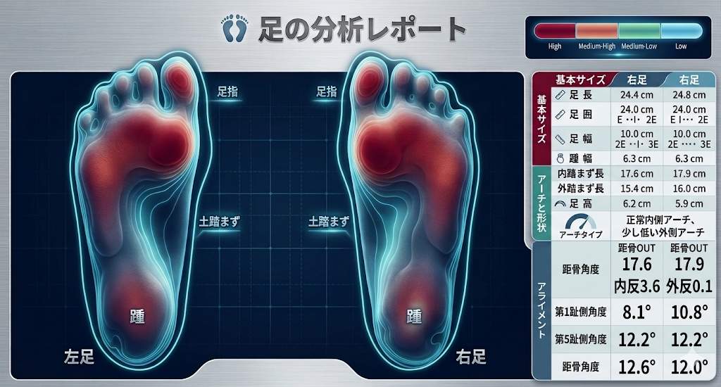 著者AZの足形。左24.4cm。右24.8cm